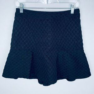 Worthington Womens 4 Black A-Line Slight Ruffled Quilted Lined Skirt